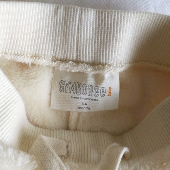 gymboree cream fluffy fleece joggers pants 3-6 months baby unisex - Picture 4 of 6